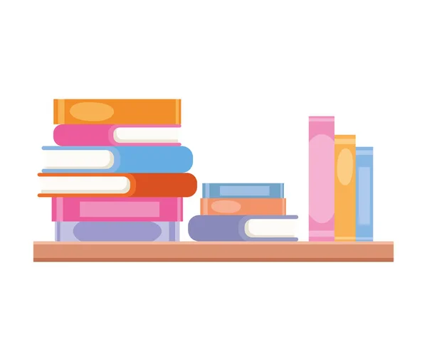 Books Stacks Design White — Stock Vector