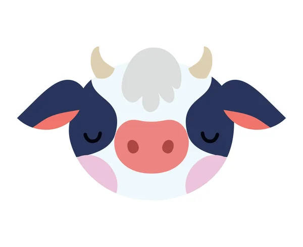 Vaca Soñolienta Deisgn Sobre Blanco — Vector de stock