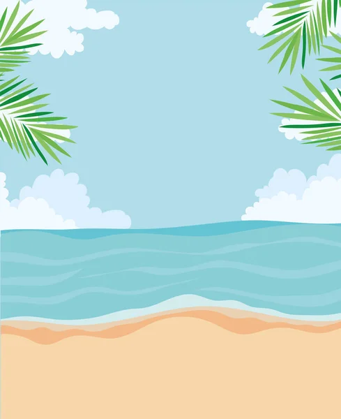Spiaggia Cielo Carta Illustrazione — Vettoriale Stock