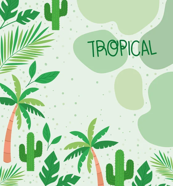 Poster Piante Alberi Tropicali — Vettoriale Stock