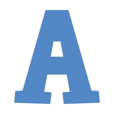 A harfi alfabe üzeri beyaz.