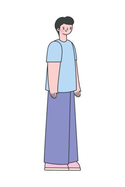 Mavi elbiseli adam beyazdan üstün.