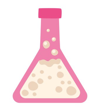 Beyaz üzerine pembe kimyasal şişe.