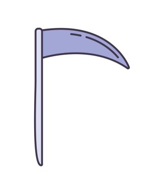 beyaz üzerine mor tırpan tasarımı