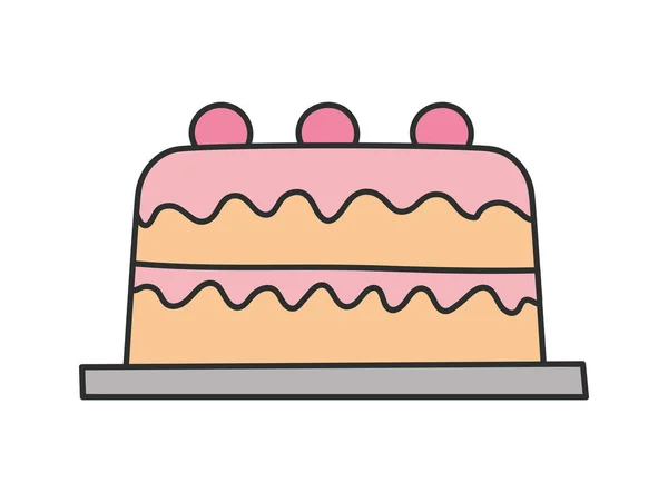 Gâteau Anniversaire Design Sur Blanc — Image vectorielle