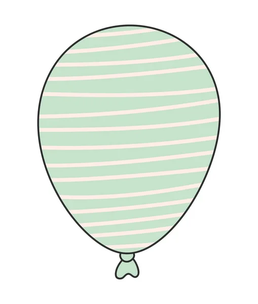 Zelený Balónek Pruhy — Stockový vektor