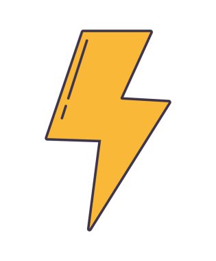 Beyaz üzerine sarı gök gürültüsü tasarımı