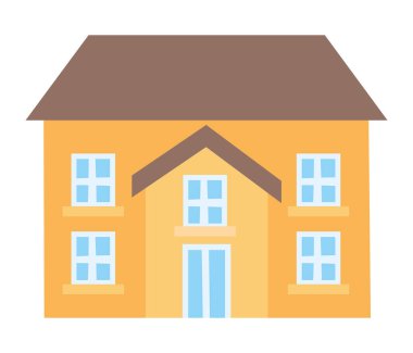 Beyaz yerine sarı ev illüstrasyonu