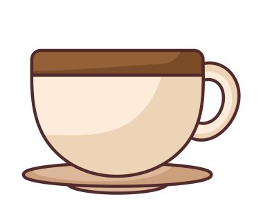 Kahve fincanı resmi beyaz üzerine.