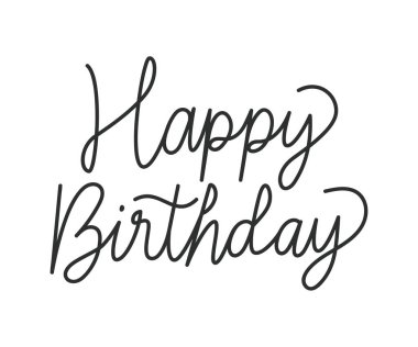 doğum günü harf tasarımı beyaz üzerine