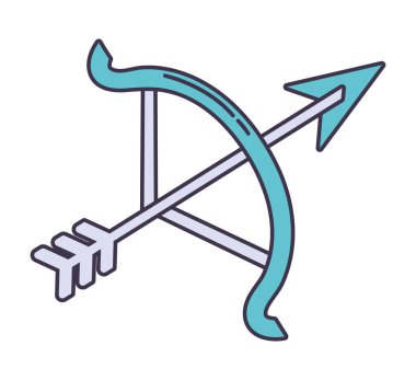 Beyaz üzerine ok ve yay