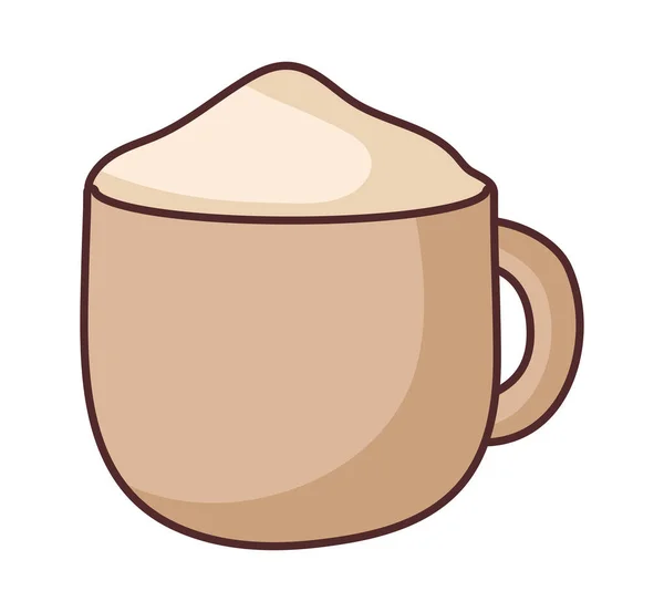 Cappuccino Pohár Design Nad Bílou — Stockový vektor