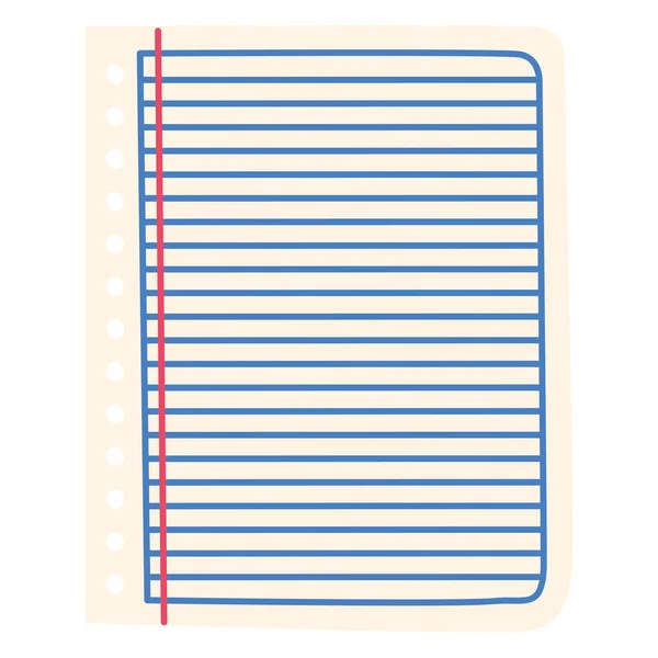 Diseño Página Del Cuaderno Sobre Blanco — Vector de stock