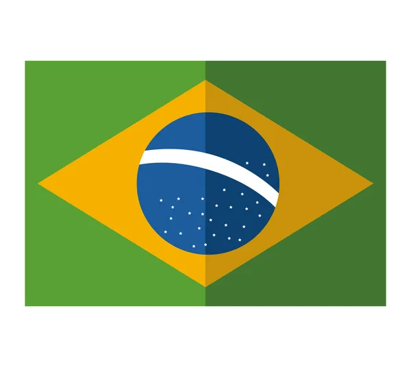 Beyaz Üzerine Brezilya Bayrağı Tasarımı — Stok Vektör