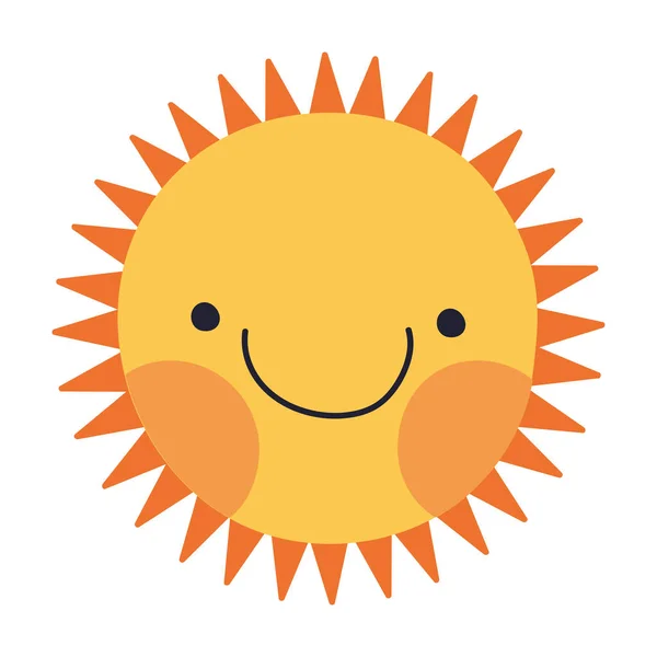 Illustration Soleil Souriante Sur Blanc — Image vectorielle