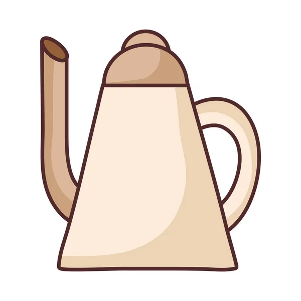 Keramische Koffiepot Boven Wit — Stockvector