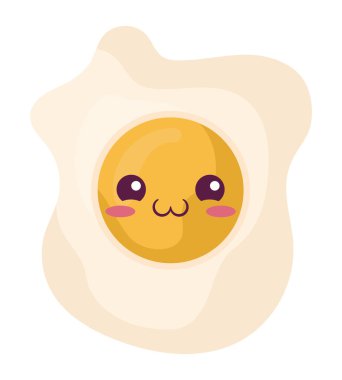 Beyaz yerine kawaii yumurta tasarımı