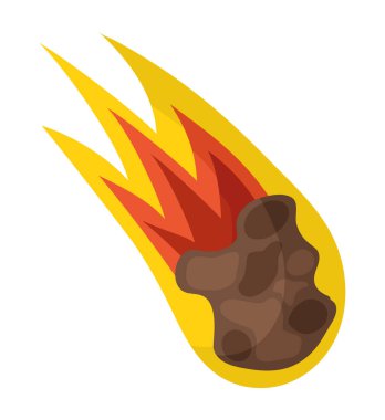 Beyaz üzerinde yanan meteor tasarımı