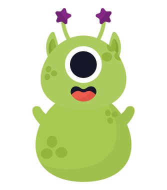 Mutlu uzaylı tasarımı beyaz yerine