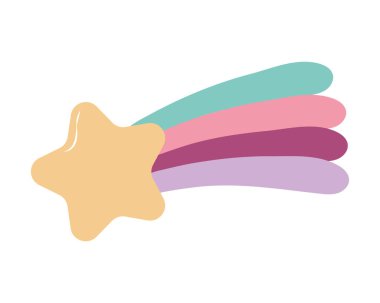 Beyaz üzerinde uçan yıldız tasarımı