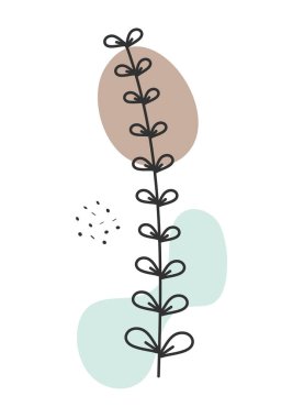 Renk baloncukları üzerine botanik bitki simgesi