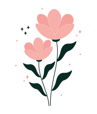 Beyaz yerine bir çift çiçek.