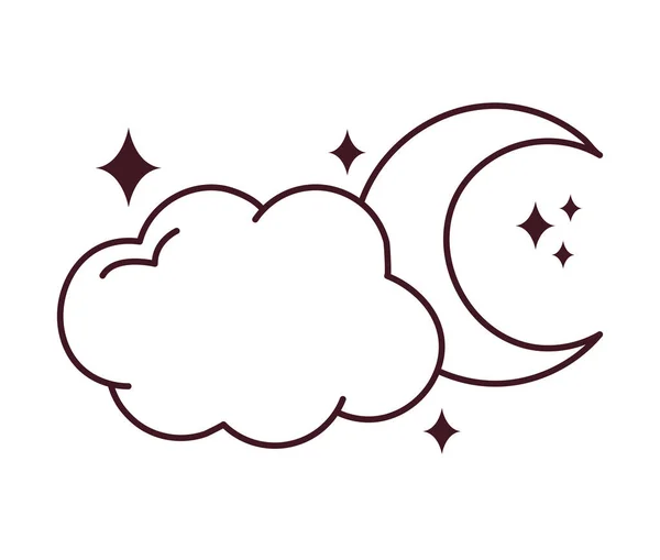 ดวงจ นทร และเมฆ รอยส ยบง ายเหน ขาว — ภาพเวกเตอร์สต็อก