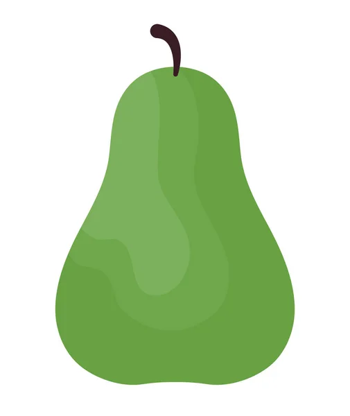 Big Green Pear White — Stock Vector