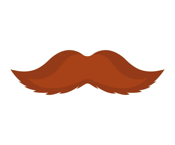 Diseño Bigote Marrón Sobre Whie — Vector de stock