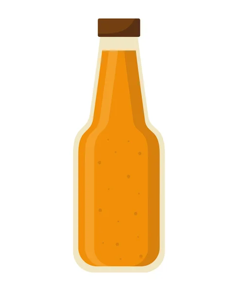 Diseño Botella Cerveza Sobre Whie — Vector de stock