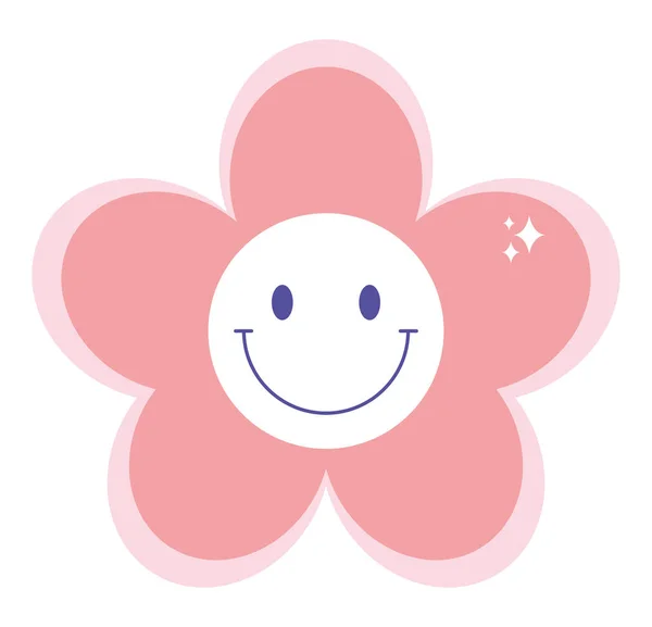 Happy Flower Design White — Stock Vector