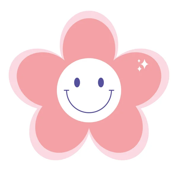 Diseño Flor Feliz Sobre Blanco — Vector de stock