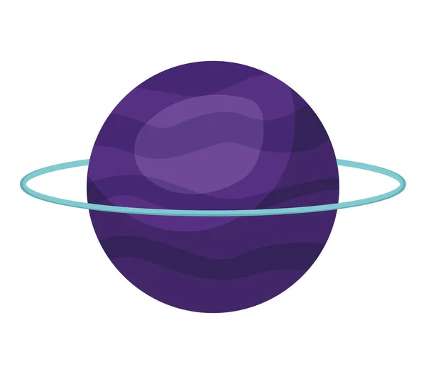 白い上に紫色の土星のデザイン — ストックベクタ