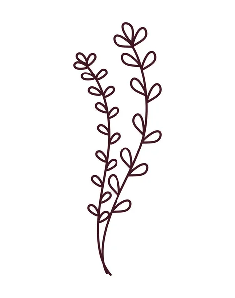 Branches Tatouage Minimaliste Sur Blanc — Image vectorielle