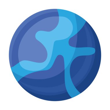 Mavi gezegen dizaynı beyaz üzerine