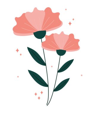 Beyaz yerine pembe çiçekler.