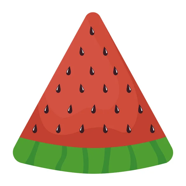 Watermelon Slice Illustration White — Stockvektor