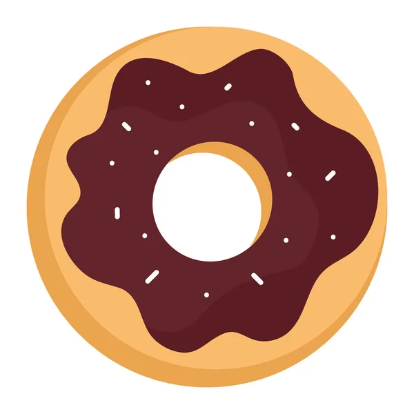 Chocolate Donut Illustration White — Stock Vector