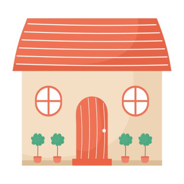 turuncu ev tasarımı beyaz üzerine