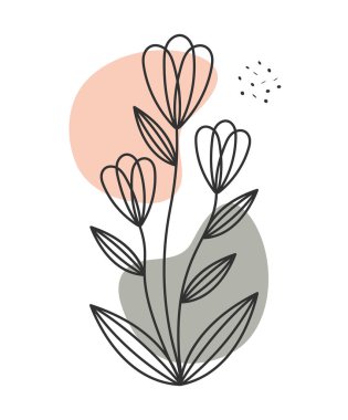 Renk baloncukları üzerinde natura bitki tasarımı