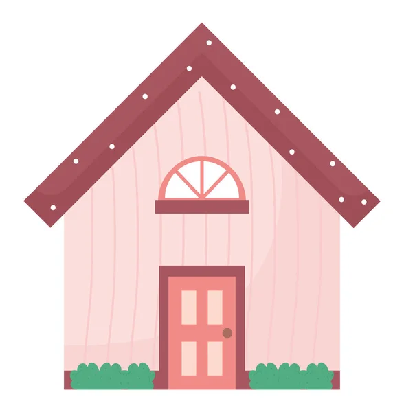 Design Casa Rosa Sobre Branco — Vetor de Stock