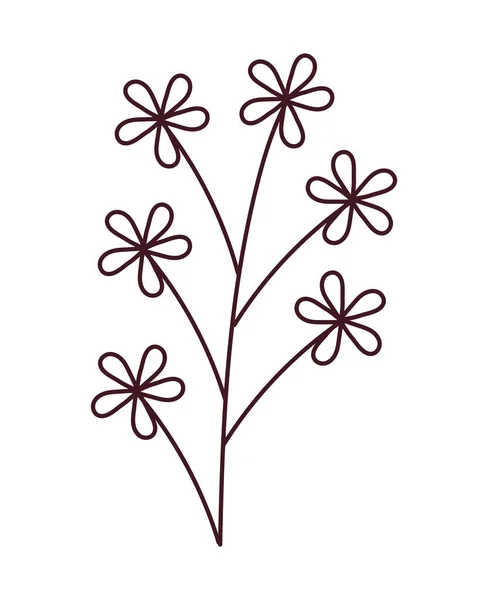 Květiny Minimalistické Tetování Nad Bílou — Stockový vektor