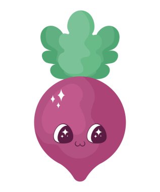 beyaz yerine kawaii turp tasarımı