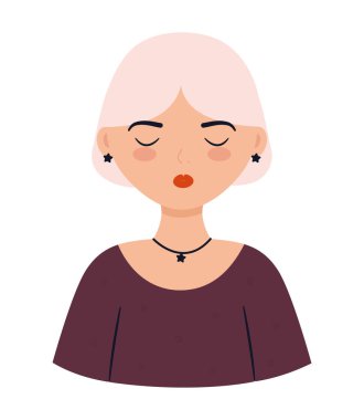 Beyaz yerine güzel kadın illüstrasyonu