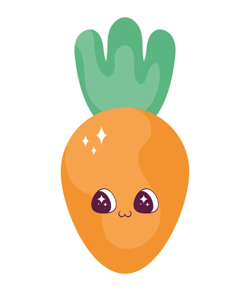 Kawaii Carrot Design White — Stock Vector