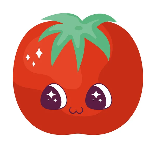 Kawaii Tomato Design White — Stock Vector