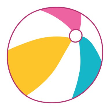 Plaj topu tasarımı beyaz üzerine