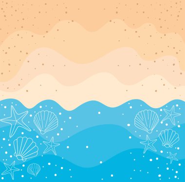beach poster illustration witn sealife