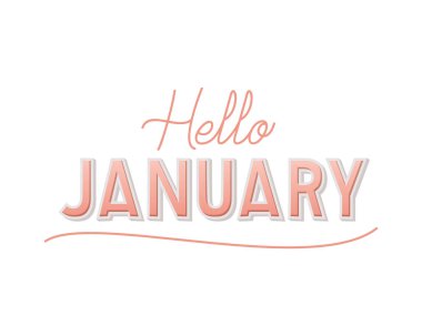 illustration of hello january lettering