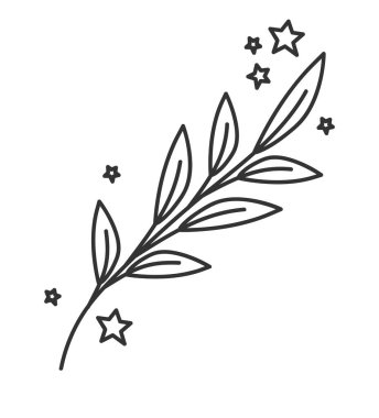 plant branch design with stars